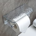 thumbnail image 6 of No Drill Toilet Paper Holder with Shelf, Wall Mounted Bathroom Storage for Tissue Rolls, Phones, and Essentials, Adhesive Mount, Transparent, Acrylic, by IHXORA, 6 of 6