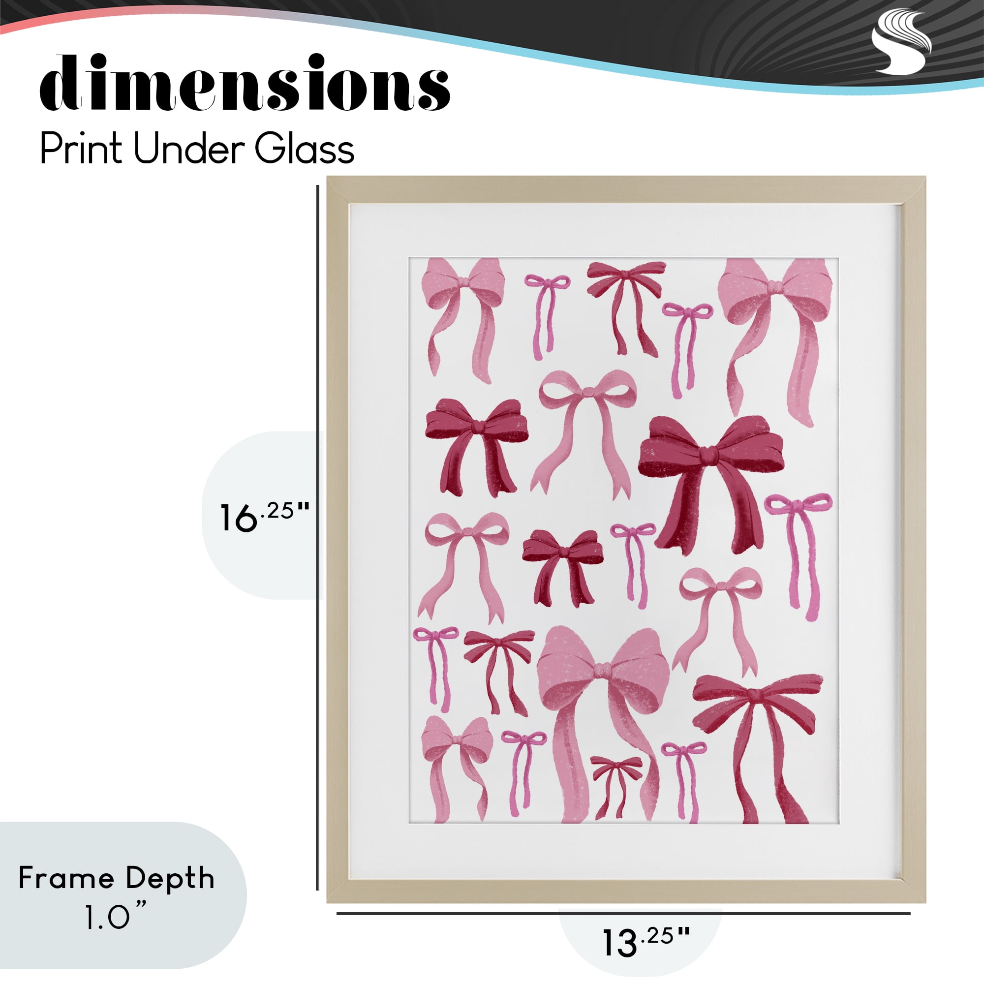 Stupell Industries Bows All Over Pink & Red Birch Framed Print Under Glass, design by Marcus Prime