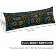 thumbnail image 3 of Game Controller Body Pillow Cover for Boys Gifts Gamer Gaming Printed Long Pillow Case Protector with Zipper Decorative Large Pillowcase Soft Cushion Covers Cases for Bedroom,Couch,Sofa 20"x54", 3 of 5