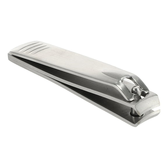 1 Pc Portable Large Arc Pattern Nail Clippers for Men 3.15"x0.59"x0.75" Silver Tone