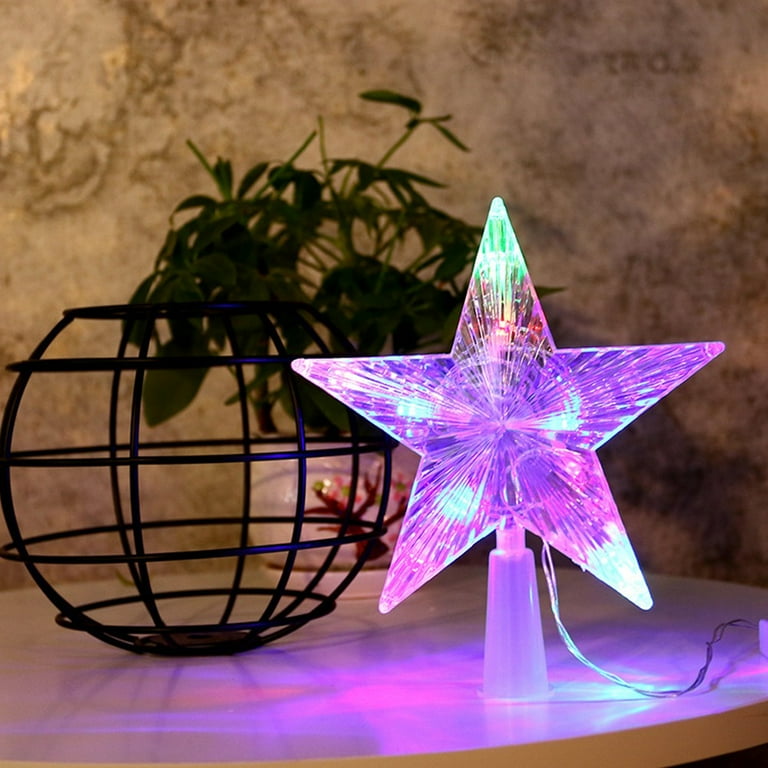 OurWarm 3D Glitter Star LED Christmas Tree Topper White