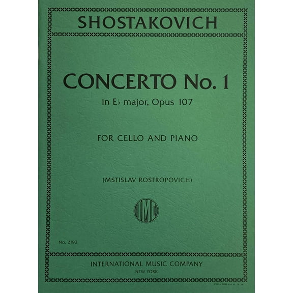 Concerto no.1 in E flat, op. 107, cello; Dimitri Shostakovich (IMC # 2192)