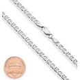 thumbnail image 3 of Miabella Italian Solid 925 Sterling Silver 4mm Diamond-Cut Solid Flat Mariner Link Chain Necklace for Women Men, Made in Italy (Length 18 Inches (women's average length)), 3 of 7