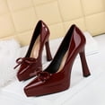 thumbnail image 4 of High Heels for Women Stiletto Pointed Toe Pumps 12CM Bow Wedding Shoes Sexy for Bride Prom Party, 4 of 6