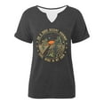 thumbnail image 4 of Bainana T Shirt For Women Summer Cartoon Print Short Sleeve V Neck Tops Comfortable Loose Ladies Work Business Street Basic Tee Grey Size Xl, 4 of 4