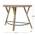 thumbnail image 3 of DecMode 42" x 31" Brown Wood Half Moon Console Table, 1-Piece, 3 of 9