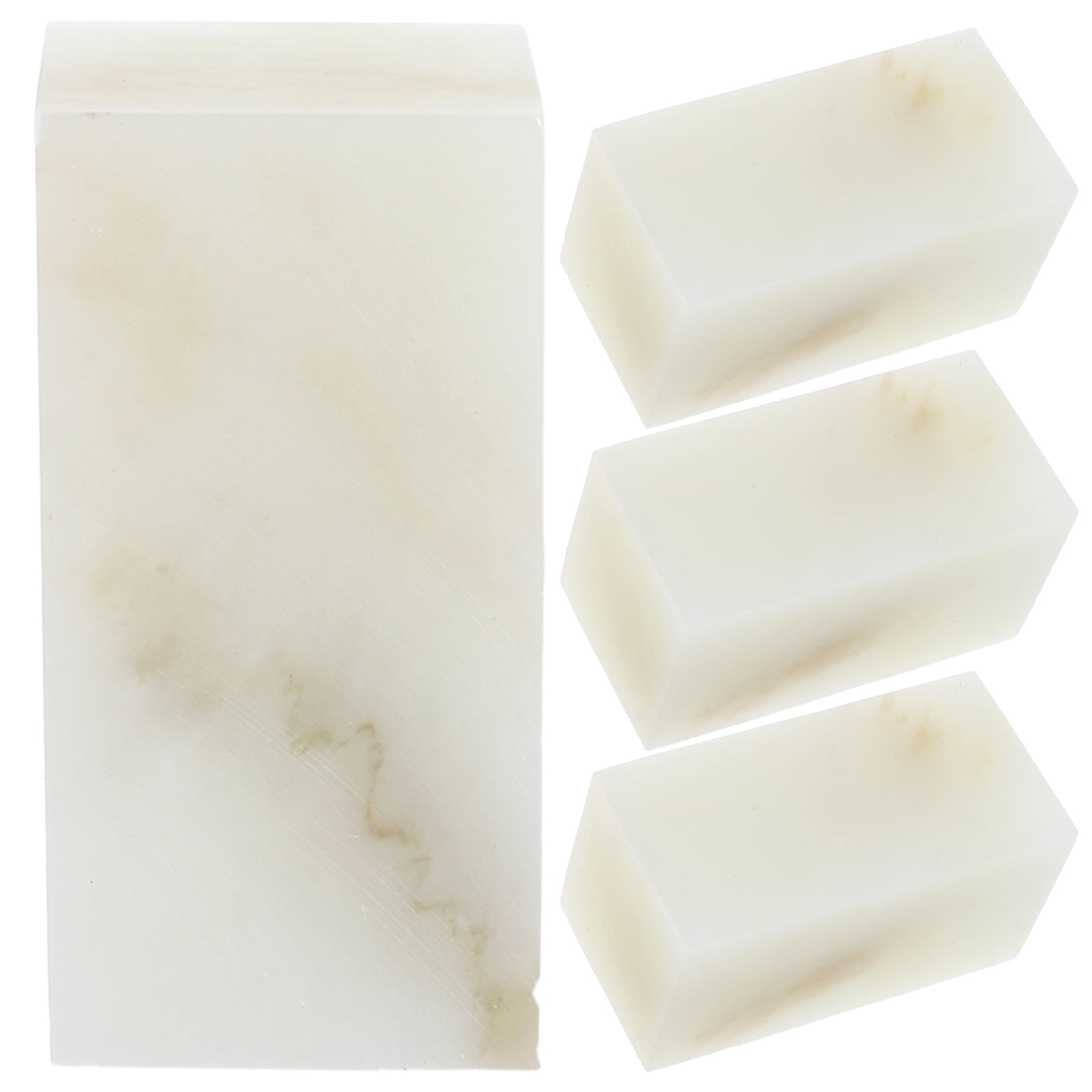 ETHZZLE 4Pcs Blank Stone Stamps for Painting Carving Chinese Seal Practice with Multiple Colors