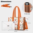 thumbnail image 5 of Teacher Tote Bag,Pioneer Flower Floral Print Pattern Teacher Utility Tote Bag,Large Work Tote Bags for Women with Multiple Pockets,Top Zipper Closure,13.8x10.6x6.7 Inch, 5 of 5