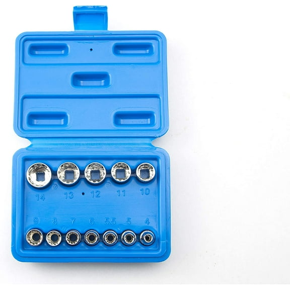 12 Pc 1/4" Drive Universal Spline Socket Set Metric Socket Tool Set Socket Set Spline Tool
