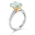 thumbnail image 3 of Gem Stone King 10K White and Yellow Gold Sky Blue Simulated Aquamarine Engagement Ring for Women (2.30 Cttw, Octagon 9X7MM, Gemstone, Available in Size 5, 6, 7, 8, 9), 3 of 4