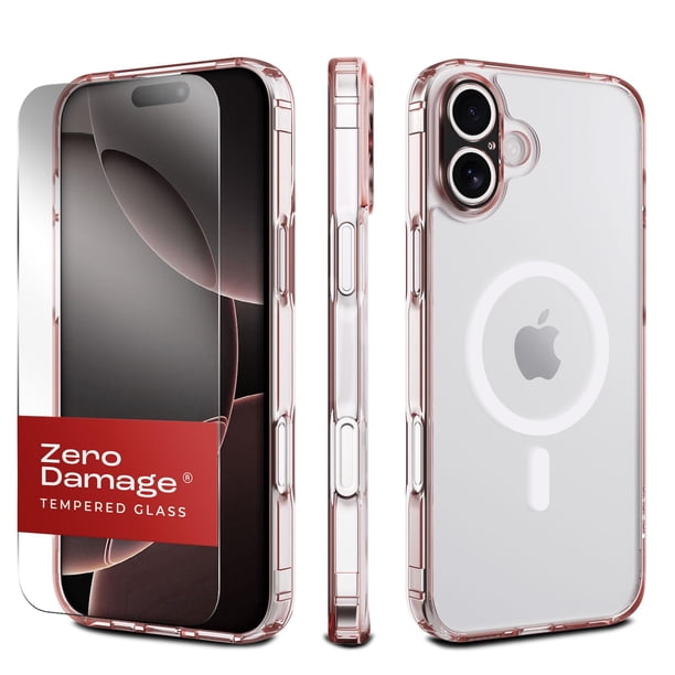 Funda para iPhone 16 ZERODAMAGE SAHARA Transparente Oro Rosa