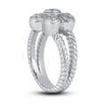 thumbnail image 2 of Floral Bezel Set Split Shank Women's Engagement Ring 2 Ct Diamond 14K White Gold Over, 2 of 2