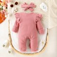 thumbnail image 5 of Baby Bodysuits Unisex Bodysuit Boys Girls Clothes Newborn Baby Girl Ruffle Long Sleeves Corduroy Romper Bodysuit,corduroy romper 0-1 Months, 5 of 9