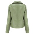 thumbnail image 3 of AZoiNM Women's Faux Leather Motorcycle Jacket, Lace-Up Side Zip Biker Coat, Cropped PU Leather Moto Jacket with Lapel, Long Sleeve Fall Outerwear, 3 of 13
