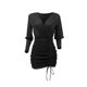 thumbnail image 5 of ICHUANYI Liquidación Moda Mujer Sexy Manga Completa Encaje Profundo Cuello En V Vendaje Dibujar Cordón Malla Vestido Brillante ICHUANYI WER202308246464, 5 of 5