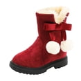 thumbnail image 1 of Yammkia Bottes d'Hiver pour Enfants Filles Résistantes à l'Eau Bottes de Neige pour Filles Bottes d'Hiver Bottes de Neige pour Enfants Bottes de Neige pour Garçons Bottes de Randonnée Classiques en Suède Chaudes Taille 2 (Rouge, Grands Enfants 2), 1 of 5