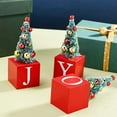 thumbnail image 2 of Christmas sale! 3PCS Desktop Mini Christmas Tree - JOY Wooden Candlestick Ornaments Wooden Blocks Xmas Party Supplies Desktop Ornament Christmas Tree Decoration, 2 of 6