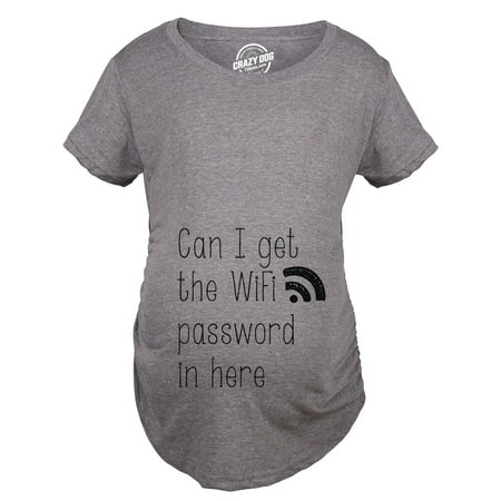 Womens Can I Get The Wifi Password In Here Maternity T Shirt Funny Pregnancy