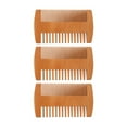 thumbnail image 2 of Kit de 3 peines para barba de doble cara con dientes finos y anchos que previenen la estática, peine de madera para el cuidado del bigote., 2 of 14
