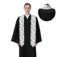 thumbnail image 4 of Daiia Music Lover Dinosaur Pattern Graduation Shawl Stole – Satin Graduation Stole Academic Stole Non-Slip Design-Flattened, 4 of 7