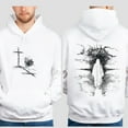 thumbnail image 5 of Christian Double Sided Hoodie – Cross and Heavenly Light Back Print, Inspirational Faith-Based Pullover for Men and Women, 5 of 7