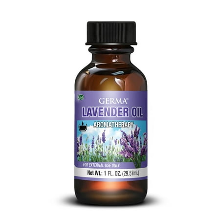 - Germa Lavender Oil, Therapeutic, Natural Calming Aid, Headache Relief and Sleep Aid/Aceite de Lavanda, Terapeutico, Calmante Natural, Alivio del Dolor de Cabeza y Ayuda a Dormir, 1 Oz