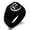 Black, variant on Stainless Steel Letter E Initial Old English Monogram Engraved Engraved Square Flat Top Biker Style Polished Signet Ring