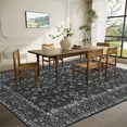 thumbnail image 6 of Memoryfield 5' x 7' Washable Area Rug, Vintage Floral Non-Slip Soft Floor Carpet, for Living Room Bedroom Dining Room, Black, 6 of 10