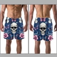 thumbnail image 3 of luoweisi Men's Beach Shorts Quick Dry Swim Trunks with Mesh Lining Skull Butterfly L, 3 of 5
