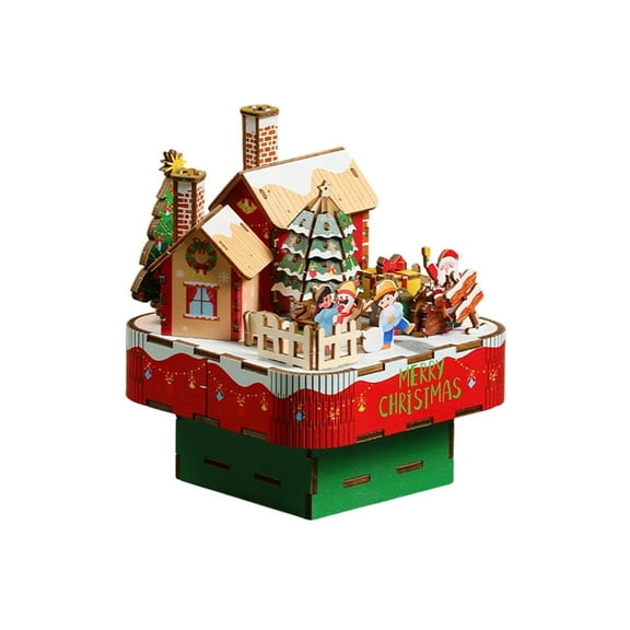 Festives Wooden Music Box Craft Set Building Block Christmas Project For Adults Kids Home Decoration Accessories