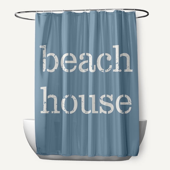 Simply Daisy beach House Dusty Smoke 70" w x 73" h Shower Curtain