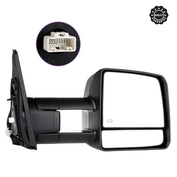 SCITOO Towing Mirror Tow Mirror Black Truck Mirror fit for 2007-2017 For Toyota For Tundra with PC RH Power Adjusted Heated Turn Signal Light Manual Folding and Telescoping