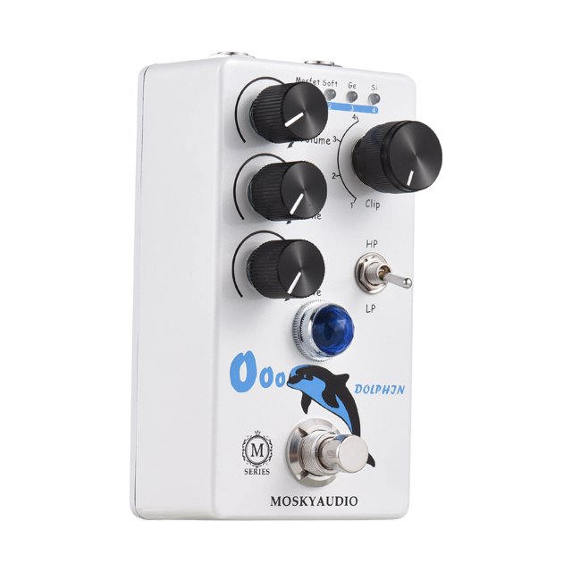 MOSKYAudio Distortion/Overdrive Guitar Effects Pedal with Metal Housing, Volume/Tone/Drive Controls, 4 Clip Modes (Mosfet/Soft/Ge/Si), HP/LP Toggle Switch, and DC9V 100mA Power Supply -