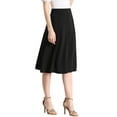 thumbnail image 4 of INSPIRE CHIC Women's High Waist Knit A-Line Pleated Fared Skirt XS Black, 4 of 7