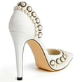 thumbnail image 3 of XYD Women Elegant Pearls D'Orsay Pumps Pointed Closed Toe Stiletto High Heels Slip-on Dress Evening Shoes Size 13.5 White, 3 of 4
