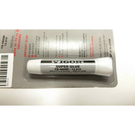Vigor Super Glue 10/20 Seconds Set 2 Gram Tube, Strong ethyl adhesive bonds any combination of metal, plastic, rubber, ceramic, or glass By Paaz Jewelry
