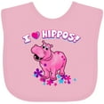 thumbnail image 3 of Inktastic I Love Hippos with Pink Hippo and Flowers Boys or Girls Baby Bib, 3 of 4