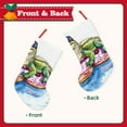 thumbnail image 2 of Salouo Alligator Donut Pool Float Print Christmas Decorations Stockings 1 Pack 18'' Xmas Stockings Holiday Stocking Personalized Farmhouse Decor for Home Family Party Tree, 2 of 7