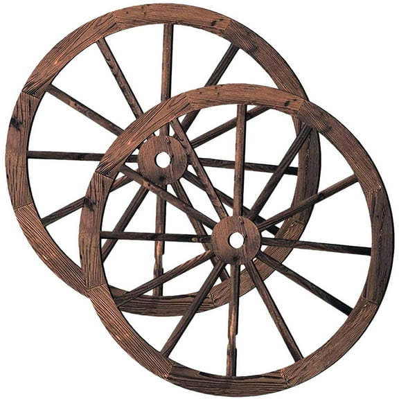 2pcs Wagon Wheel Decor Wooden Wagon Wheel Wall Decor Vintage Wagon Wheel Wood Decor for Bar Garage