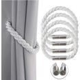 thumbnail image 1 of Clips magnéticos para alzapaños de cortinas, paquete de 4 hebillas de cuerda para cortinas, alzapaños para encuadernación, banda para atar tejida para decoración de ventanas en el hogar y la oficina, 1 of 5
