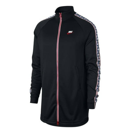 Nike Men's NSW Taped Track Jacket Black White Red Blue