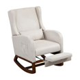 thumbnail image 5 of Nursery Rocking Chair with Footrest, Upholstered Nursery Glider Rocker For Kids, Comfy Armchair With Side Pocket & High Backrest For Lounge Living Room, 5 of 9