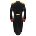 thumbnail image 4 of Haitryli Men's Adult Circus Ringmaster Costume Open Front Velvet Tassel Long Tailcoat Jacket Coat Black 3XL, 4 of 7