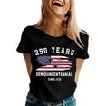 thumbnail image 3 of USA 250th Anniversary Shirt Womens T Shirts Graphic Independence Days Tees Crew Neck Short Sleeve Black Top L, 3 of 5