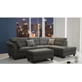 thumbnail image 3 of K-Living Fabric Sectional in Grey with ottoman & throw pillows, 3 of 5