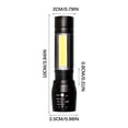 thumbnail image 3 of NARABB LED Small Flashlight With Side Lights COB Strong Light Telescopic USB Charging Set Mini Flashlight, 3 of 7