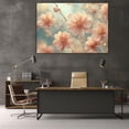 thumbnail image 5 of Mudket Soft Light Peach Flowers Canvas Wall Art, Floral Wall Decor, Framed Ready to Hang Artwork for Living Room Bedroom - 12"L x 8"W, 5 of 10