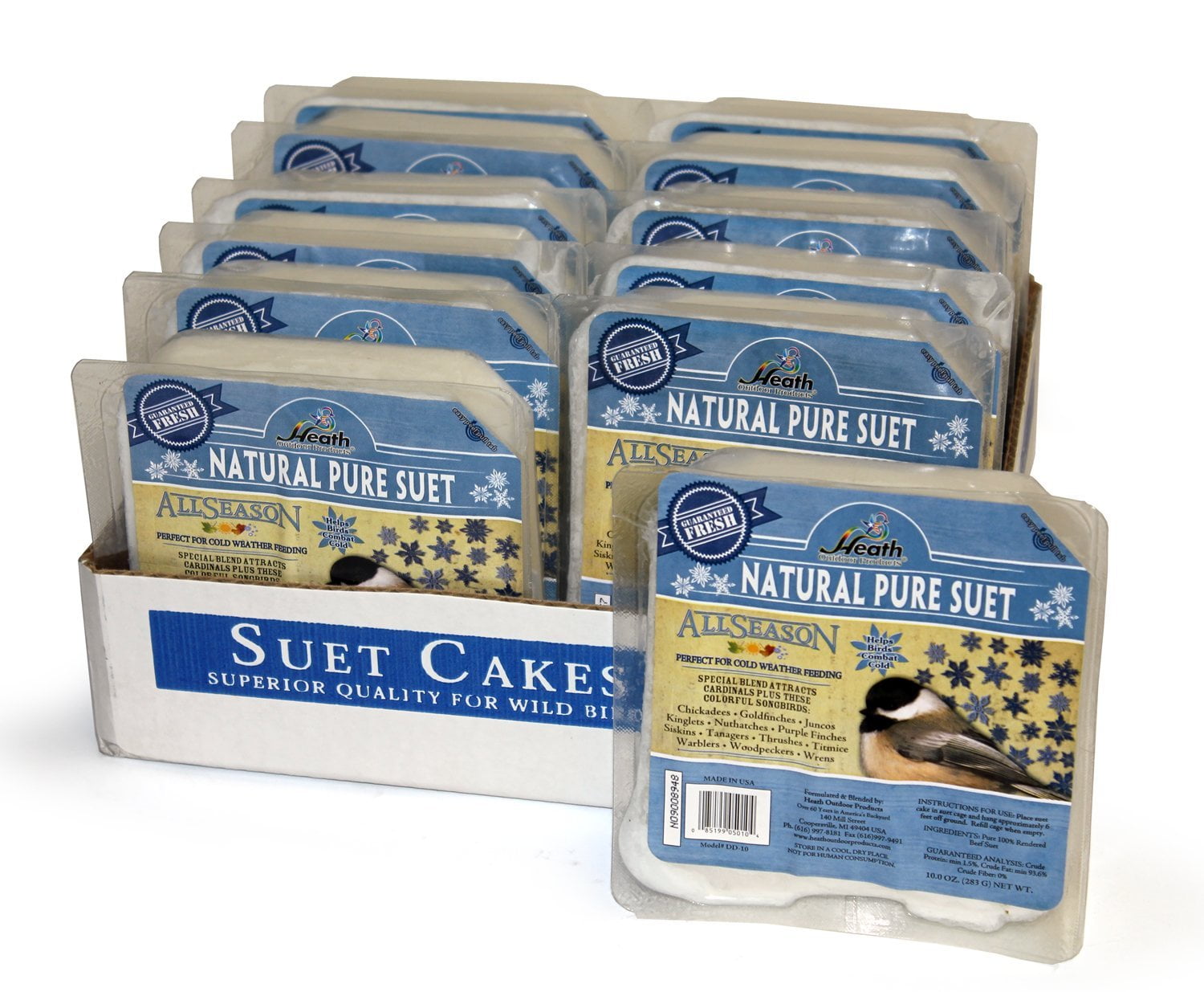 Heath Outdoor Products Wild Bird Suet Cake Pure Suet 12 Pack Walmart