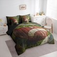 thumbnail image 4 of Homewish Rugby Sports 7-Piece Bedding Comforter Set,Ball Game Gaming King Bedding Sets,Brown Green Bed Sheets For Boys Teens,Ultra Soft Home Decor Reversible, 4 of 9