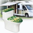 thumbnail image 5 of HELLHERO Cozy Toilet Bowl Cover Fits All Toilet Shapes Elastic Edge for Hotel Home, Shamrock, 5 of 7
